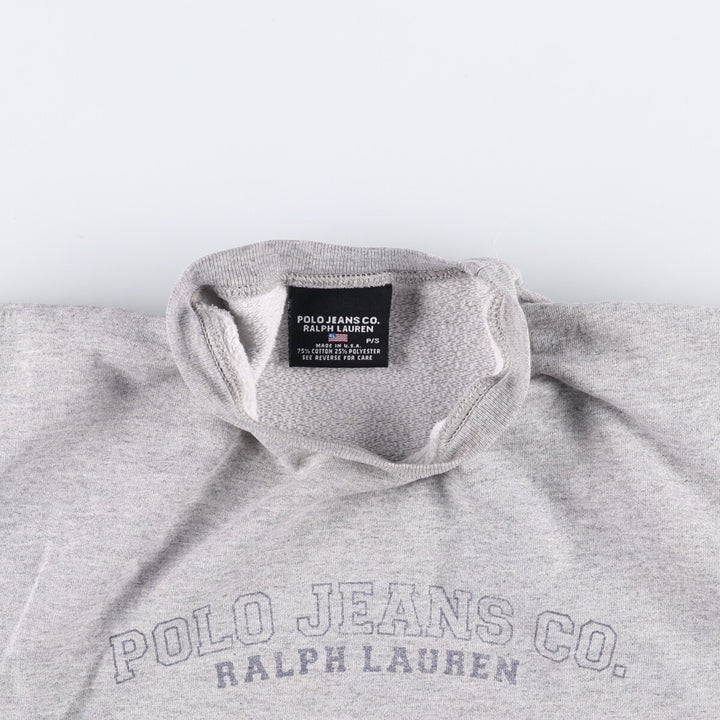 Ralph Lauren Polo Jeans Company logo sweatshirt, Made in USA, Men's size S cotton gray type Vintage Second Hand