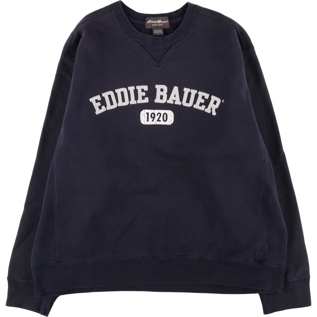 Eddie Bauer logo sweatshirt, men's size L cotton black type Vintage Second Hand
