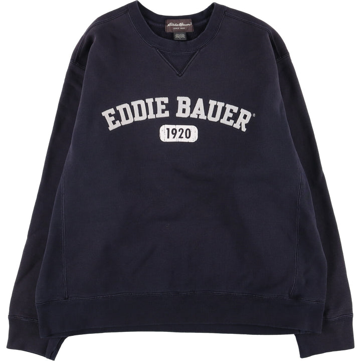 Eddie Bauer logo sweatshirt, men's size L cotton black type Vintage Second Hand