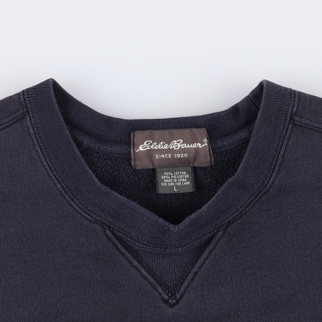 Eddie Bauer logo sweatshirt, men's size L cotton black type Vintage Second Hand