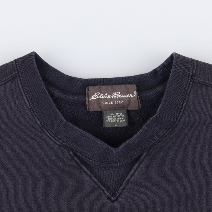 Eddie Bauer logo sweatshirt, men's size L cotton black type Vintage Second Hand