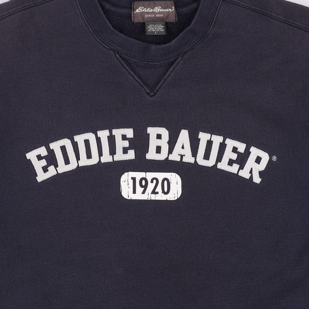 Eddie Bauer logo sweatshirt, men's size L cotton black type Vintage Second Hand
