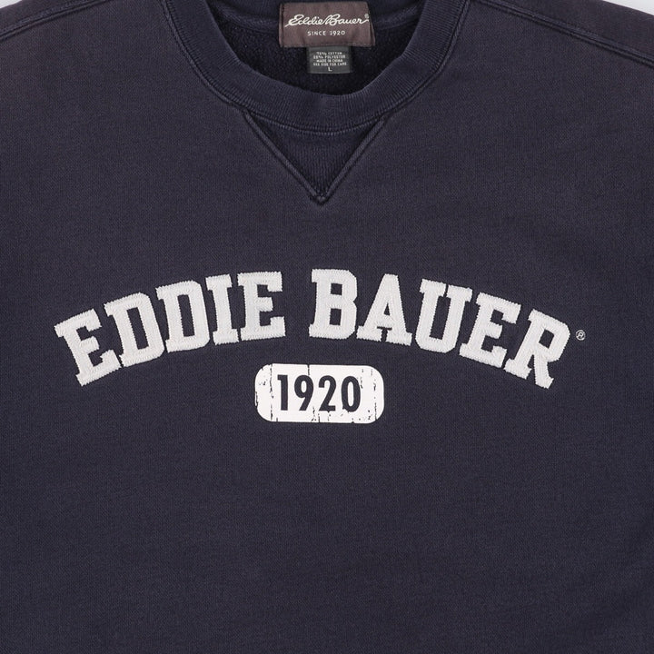 Eddie Bauer logo sweatshirt, men's size L cotton black type Vintage Second Hand