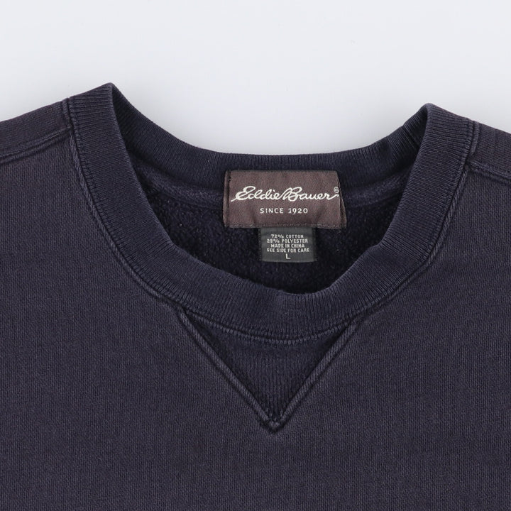 Eddie Bauer logo sweatshirt, men's size L cotton black type Vintage Second Hand