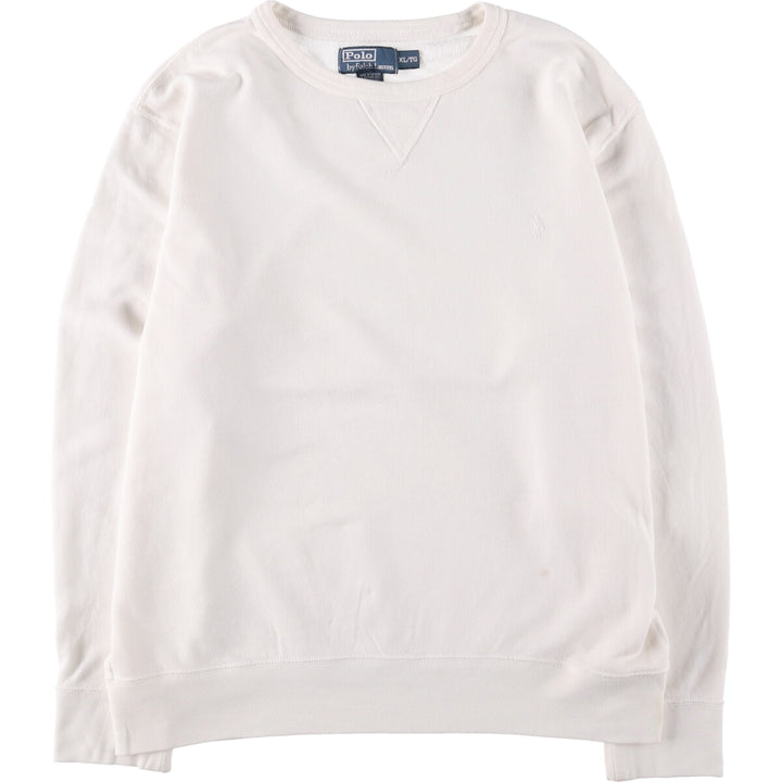 Ralph Lauren POLO by Ralph Lauren One Point Logo Sweatshirt Trainer Men's XL cotton white type Vintage Second Hand