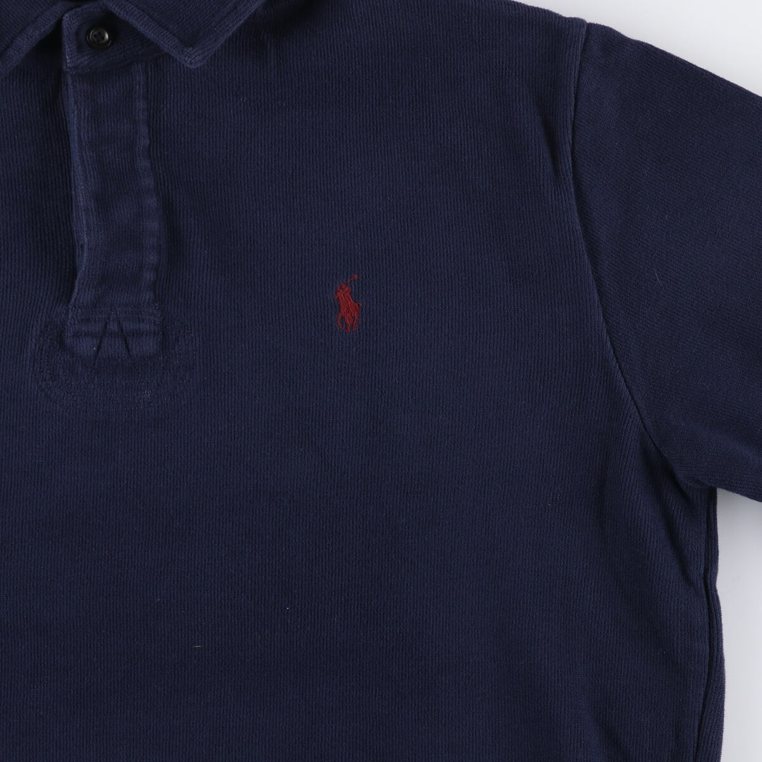 Ralph Lauren POLO by Ralph Lauren One Point Logo Sweatshirt Trainer Men's L size cotton navy blue type Vintage Second Hand