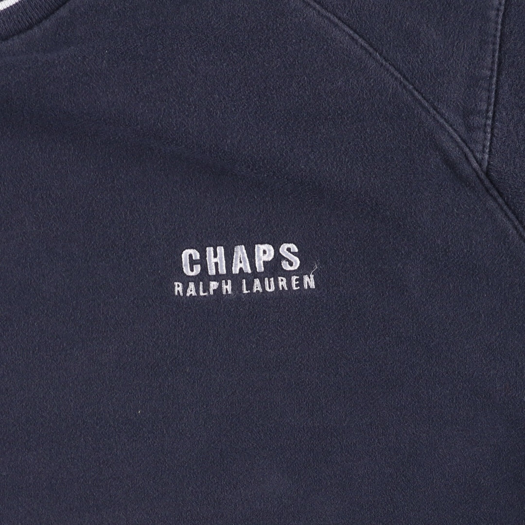 Ralph Lauren CHAPS one-point logo sweatshirt, men's size M cotton black type Vintage Second Hand