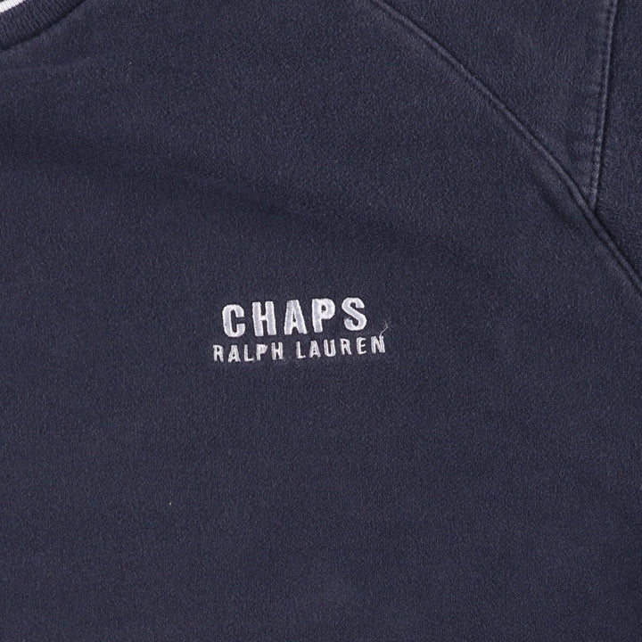 Ralph Lauren CHAPS one-point logo sweatshirt, men's size M cotton black type Vintage Second Hand