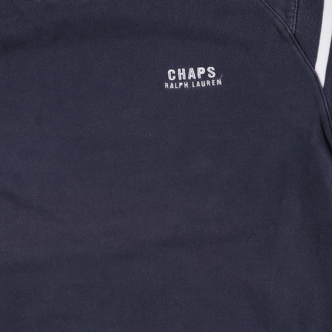 Ralph Lauren CHAPS one-point logo sweatshirt, men's size M cotton black type Vintage Second Hand