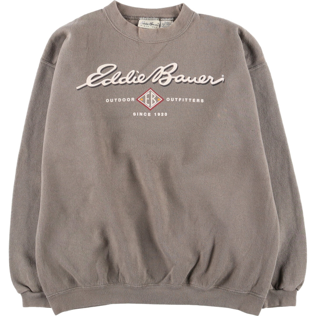 Eddie Bauer logo sweatshirt, Made in USA, Men's size M cotton beige type brown Vintage Second Hand
