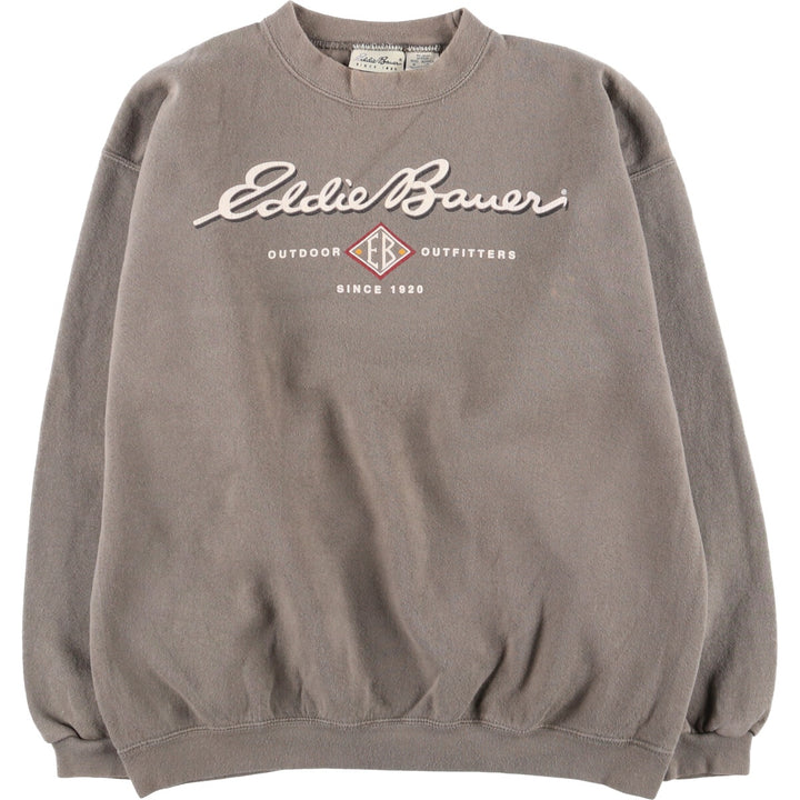 Eddie Bauer logo sweatshirt, Made in USA, Men's size M cotton beige type brown Vintage Second Hand