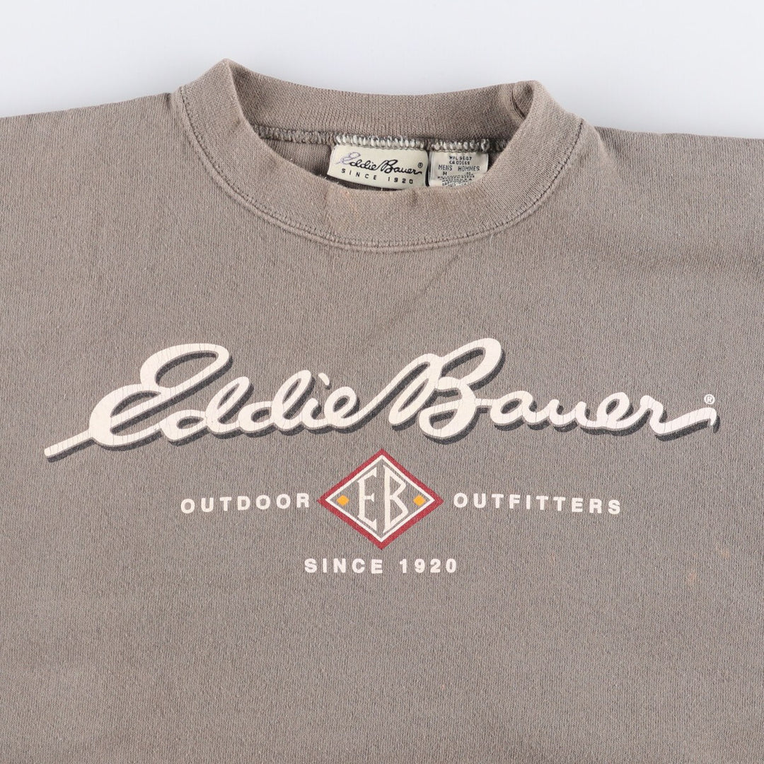 Eddie Bauer logo sweatshirt, Made in USA, Men's size M cotton beige type brown Vintage Second Hand