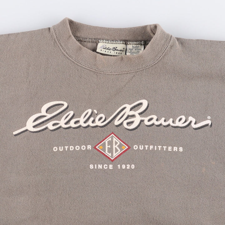 Eddie Bauer logo sweatshirt, Made in USA, Men's size M cotton beige type brown Vintage Second Hand