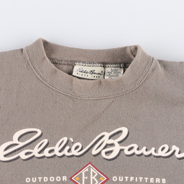 Eddie Bauer logo sweatshirt, Made in USA, Men's size M cotton beige type brown Vintage Second Hand