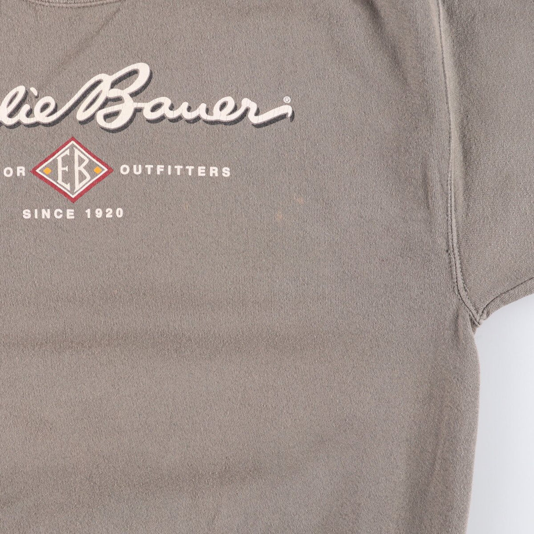 Eddie Bauer logo sweatshirt, Made in USA, Men's size M cotton beige type brown Vintage Second Hand