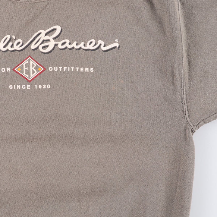 Eddie Bauer logo sweatshirt, Made in USA, Men's size M cotton beige type brown Vintage Second Hand