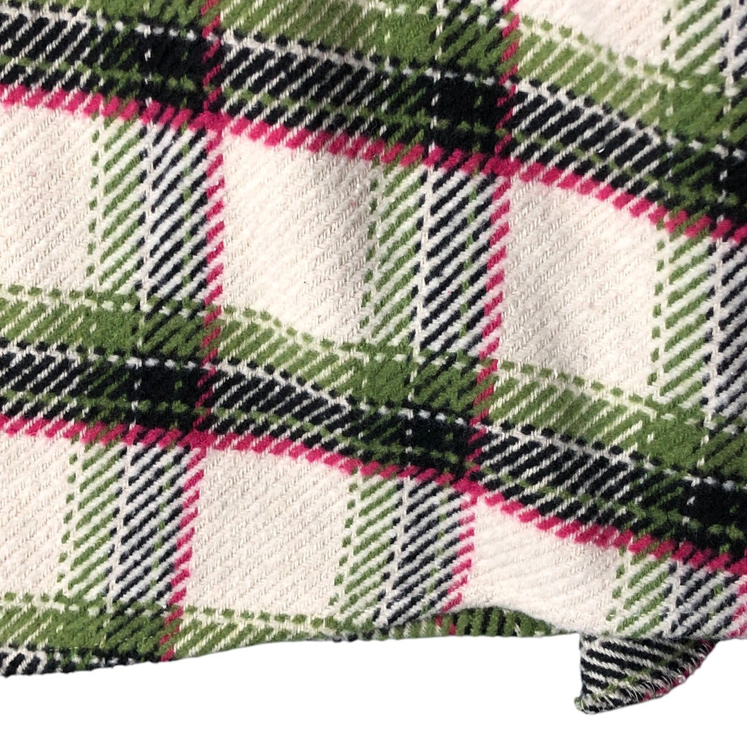 wild fable ombre check long sleeve heavy flannel check shirt, men's size L polyester ivory Vintage Second Hand