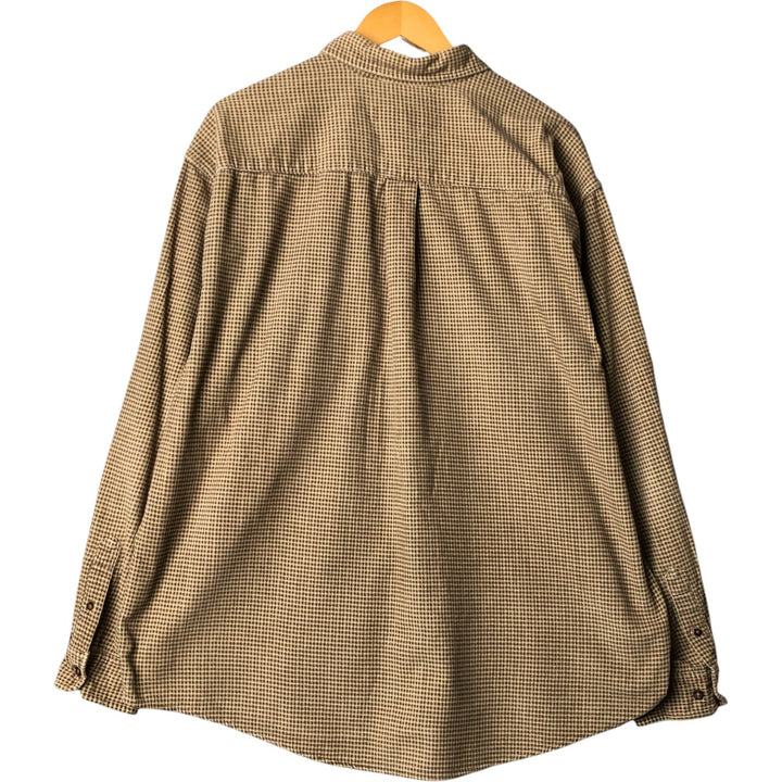 Eddie Bauer all-over print long-sleeve button-down corduroy shirt, men's size XL cotton Beige type Vintage Second Hand