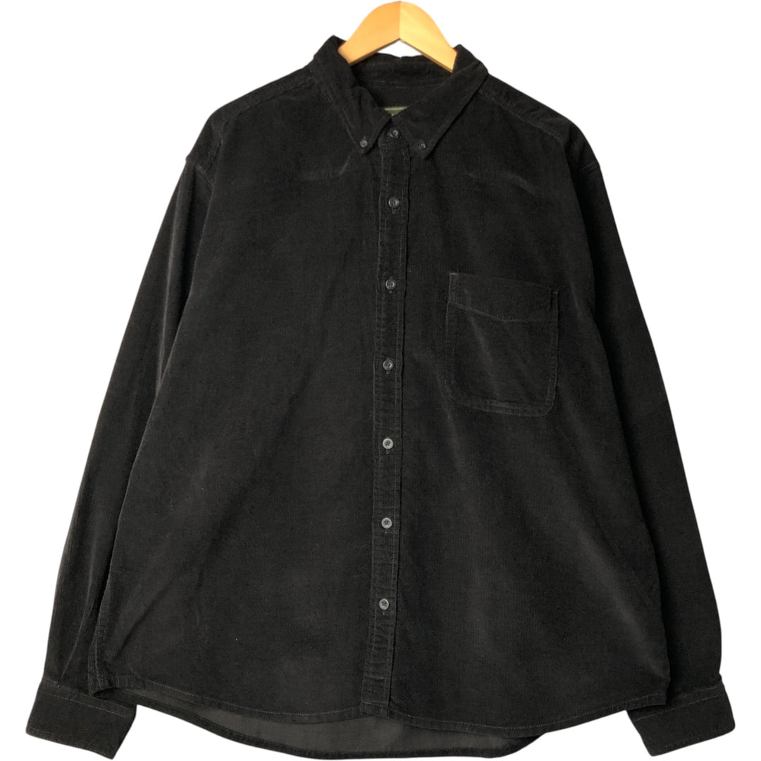 00'S Eddie Bauer Long Sleeve Button Down Corduroy Shirt Men's XL cotton black type Vintage Second Hand