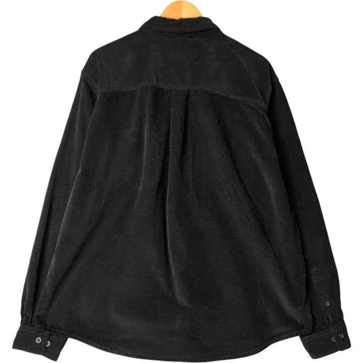 00'S Eddie Bauer Long Sleeve Button Down Corduroy Shirt Men's XL cotton black type Vintage Second Hand