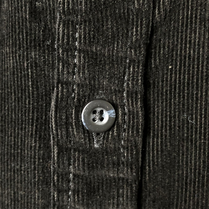 00'S Eddie Bauer Long Sleeve Button Down Corduroy Shirt Men's XL cotton black type Vintage Second Hand