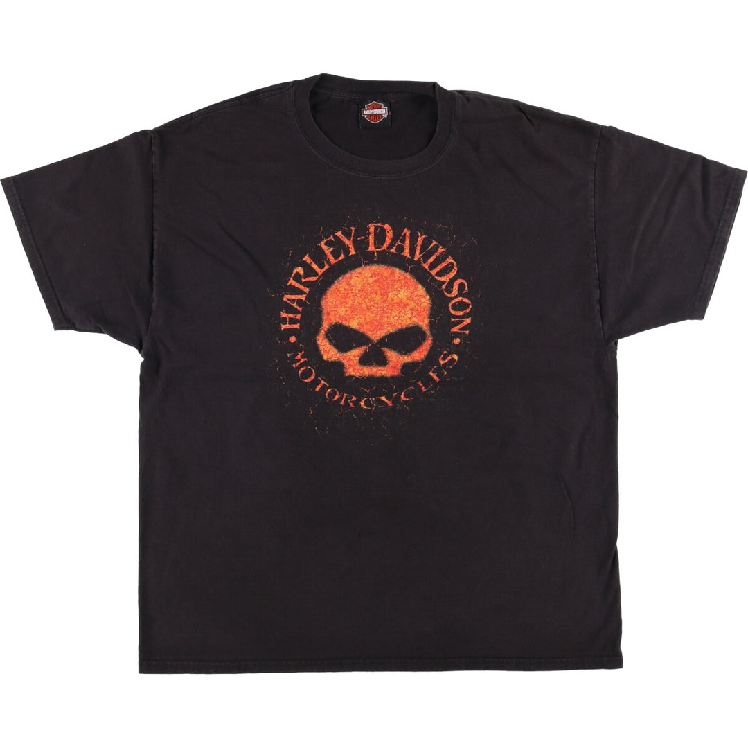 Harley-Davidson Skull Pattern Motorcycle Bike T-shirt Men's XL unclear black type Vintage Second Hand
