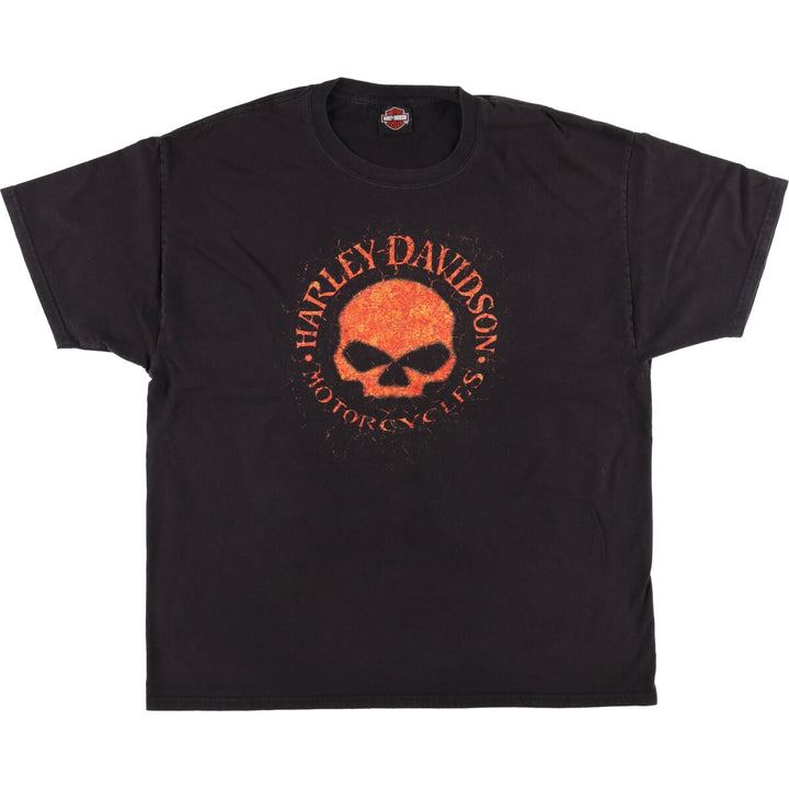 Harley-Davidson Skull Pattern Motorcycle Bike T-shirt Men's XL unclear black type Vintage Second Hand