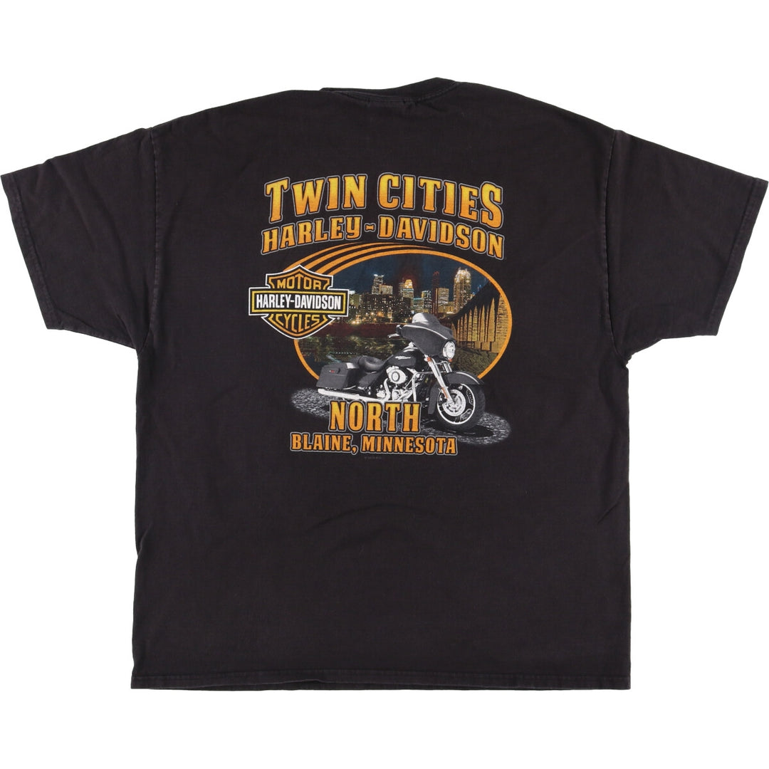 Harley-Davidson Skull Pattern Motorcycle Bike T-shirt Men's XL unclear black type Vintage Second Hand
