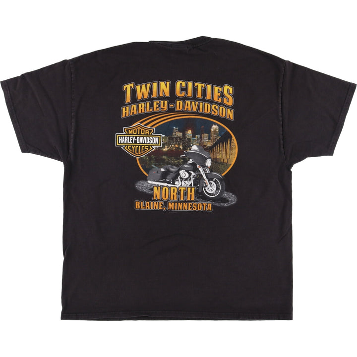 Harley-Davidson Skull Pattern Motorcycle Bike T-shirt Men's XL unclear black type Vintage Second Hand