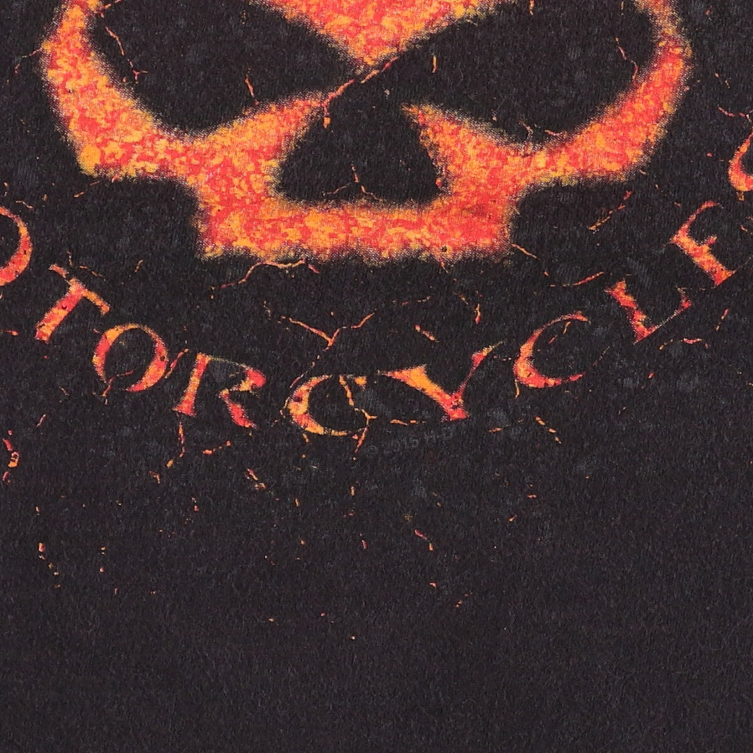 Harley-Davidson Skull Pattern Motorcycle Bike T-shirt Men's XL unclear black type Vintage Second Hand
