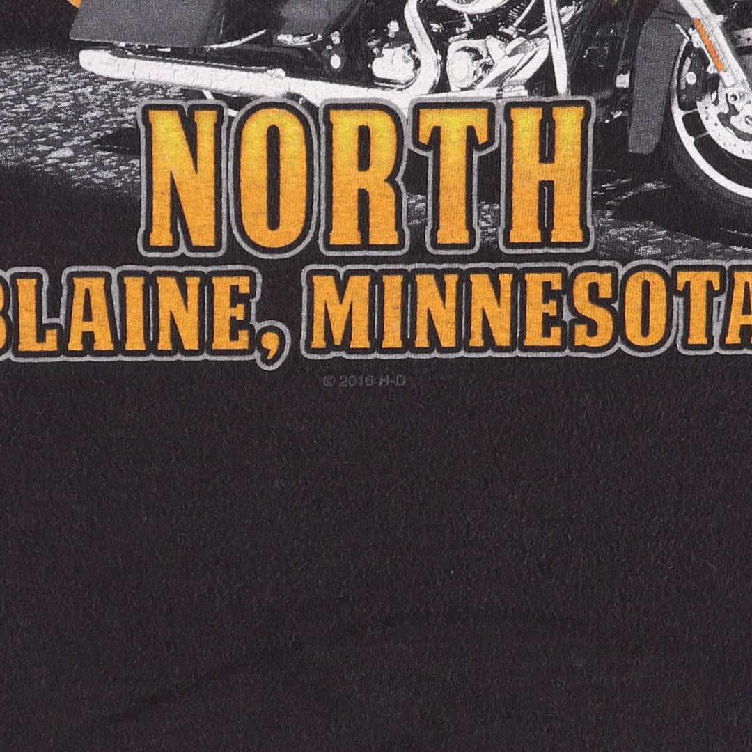 Harley-Davidson Skull Pattern Motorcycle Bike T-shirt Men's XL unclear black type Vintage Second Hand