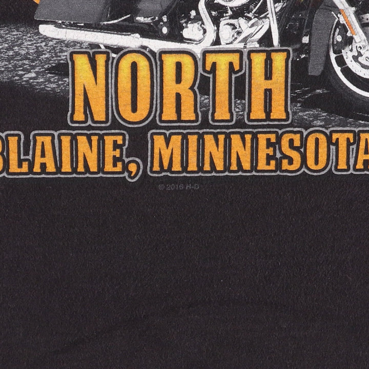 Harley-Davidson Skull Pattern Motorcycle Bike T-shirt Men's XL unclear black type Vintage Second Hand
