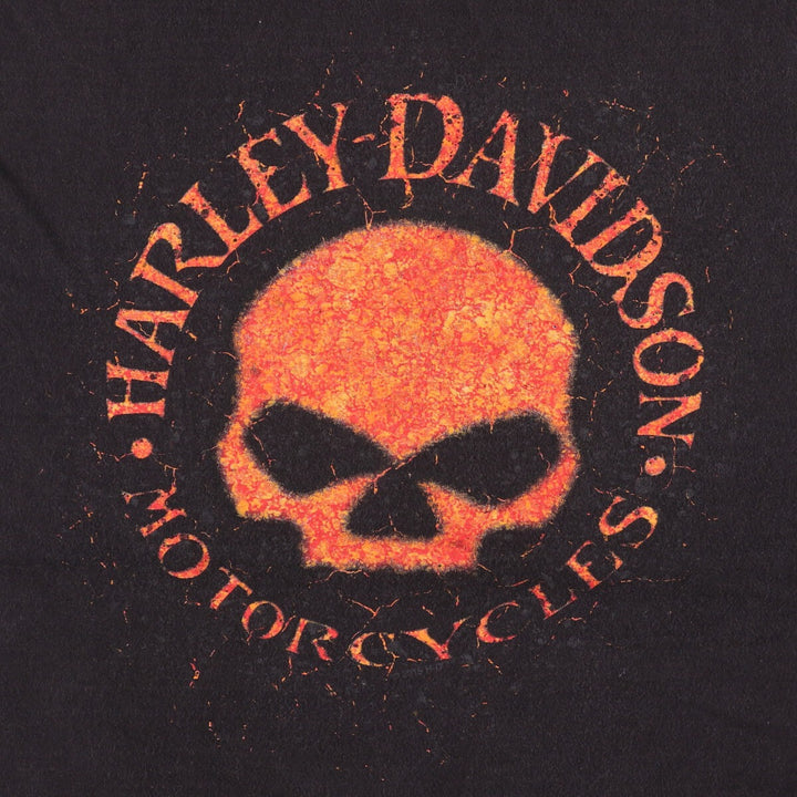 Harley-Davidson Skull Pattern Motorcycle Bike T-shirt Men's XL unclear black type Vintage Second Hand