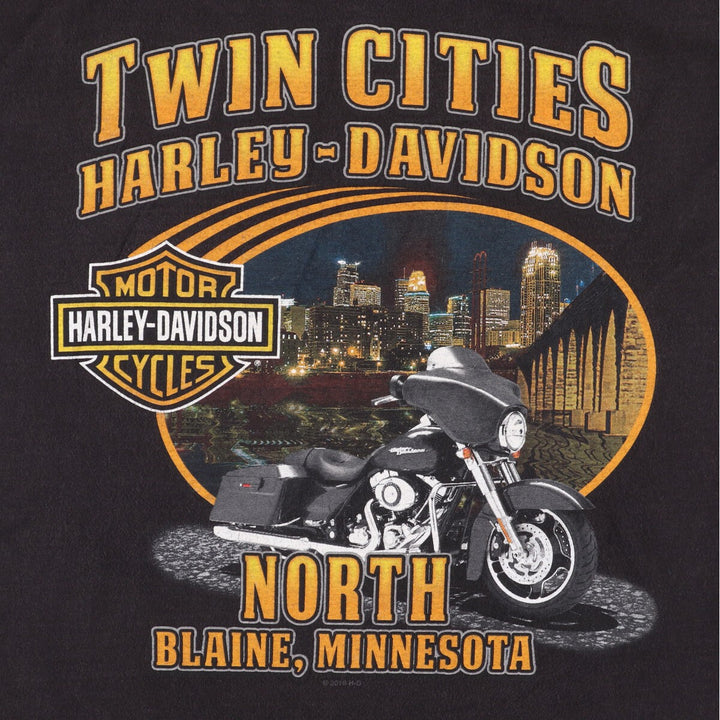 Harley-Davidson Skull Pattern Motorcycle Bike T-shirt Men's XL unclear black type Vintage Second Hand