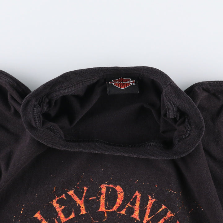 Harley-Davidson Skull Pattern Motorcycle Bike T-shirt Men's XL unclear black type Vintage Second Hand