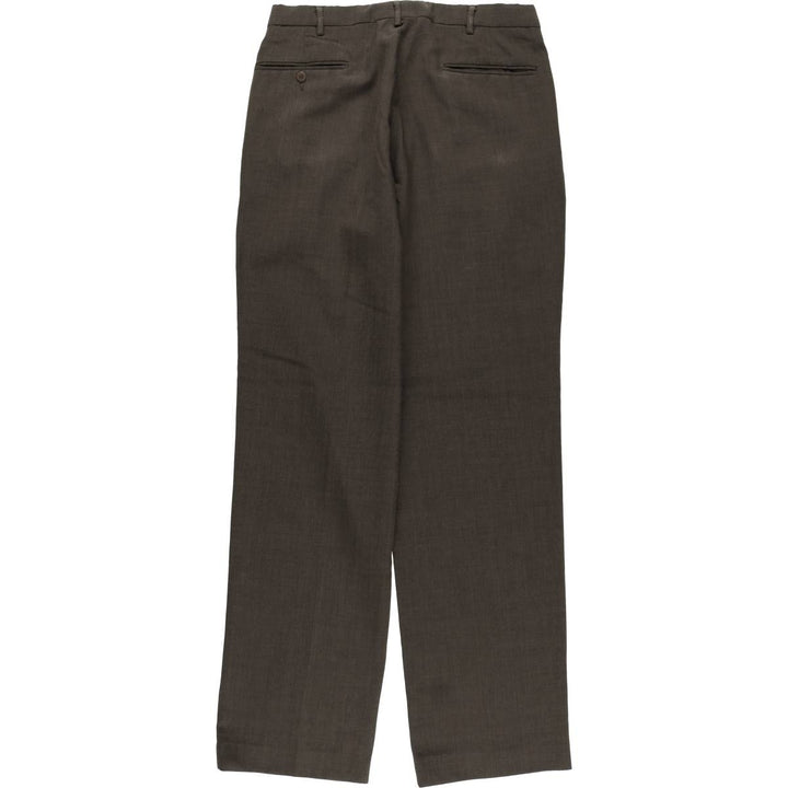 Vintage 80s-90'S Town Craft Two-pleat Slacks, Men's Size W32 polyester brown type Vintage Second Hand