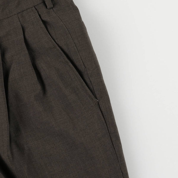 Vintage 80s-90'S Town Craft Two-pleat Slacks, Men's Size W32 polyester brown type Vintage Second Hand