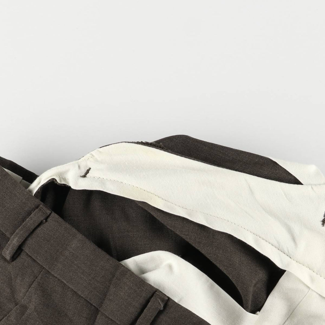 Vintage 80s-90'S Town Craft Two-pleat Slacks, Men's Size W32 polyester brown type Vintage Second Hand