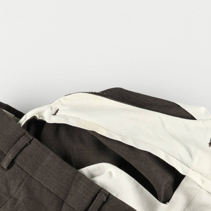 Vintage 80s-90'S Town Craft Two-pleat Slacks, Men's Size W32 polyester brown type Vintage Second Hand