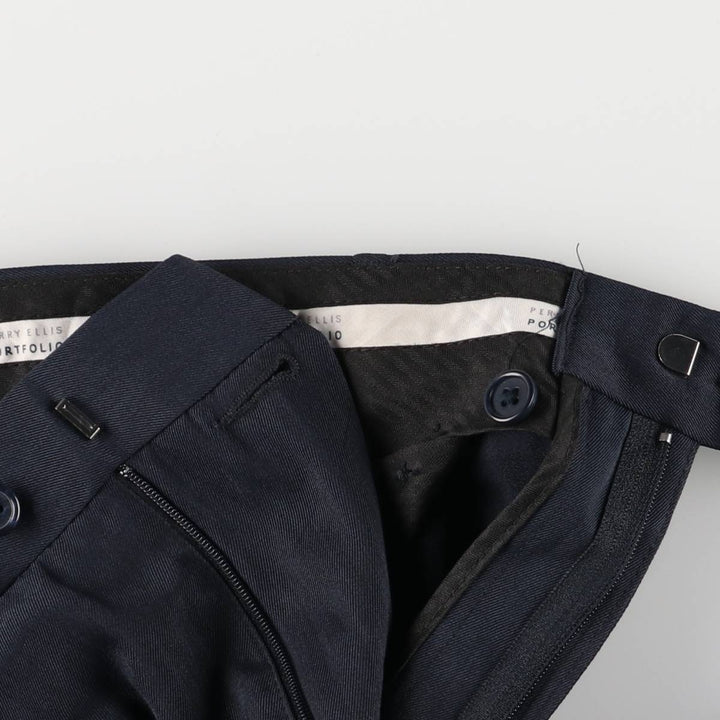Perry Ellis PERRY ELLIS PORTFOLIO CLASSIC FIT Slacks, Men's, Size W36 polyester navy blue type Vintage Second Hand