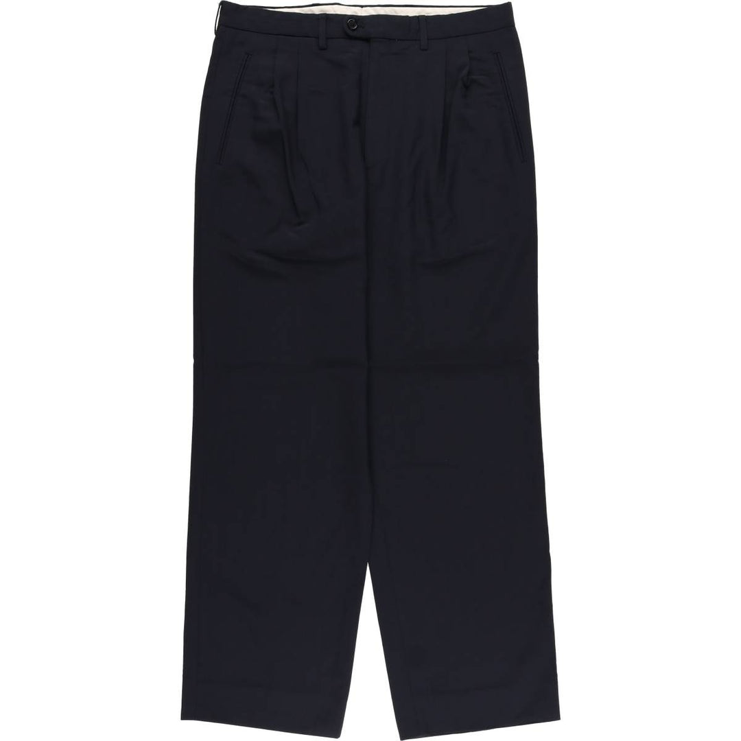 PIETRO PERETTI Two-pleat Wool Pants, Men's Size 34 wool navy blue type Vintage Second Hand