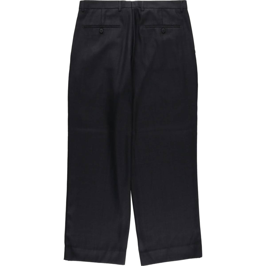 Bawangche Check Pattern Two-Pleated Slacks Pants Men's Size W33 unclear black type Vintage Second Hand