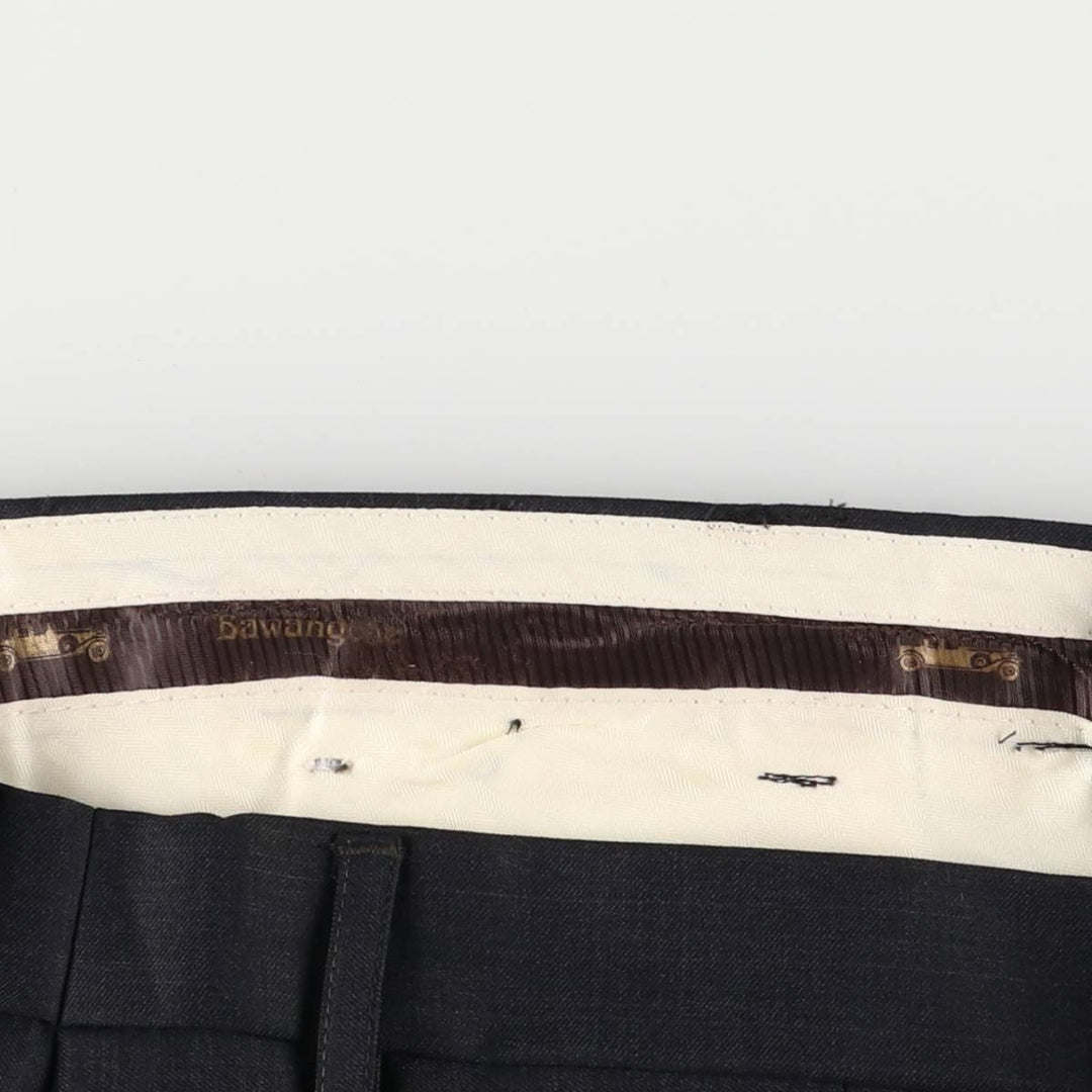 Bawangche Check Pattern Two-Pleated Slacks Pants Men's Size W33 unclear black type Vintage Second Hand