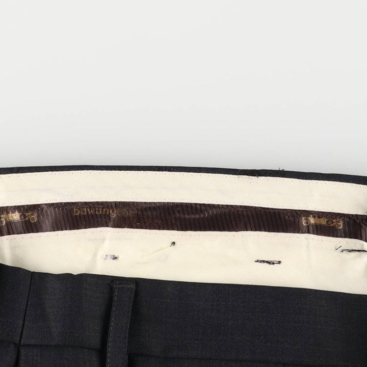 Bawangche Check Pattern Two-Pleated Slacks Pants Men's Size W33 unclear black type Vintage Second Hand