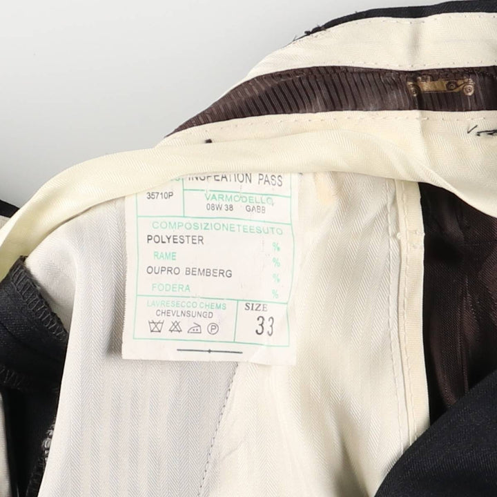 Bawangche Check Pattern Two-Pleated Slacks Pants Men's Size W33 unclear black type Vintage Second Hand