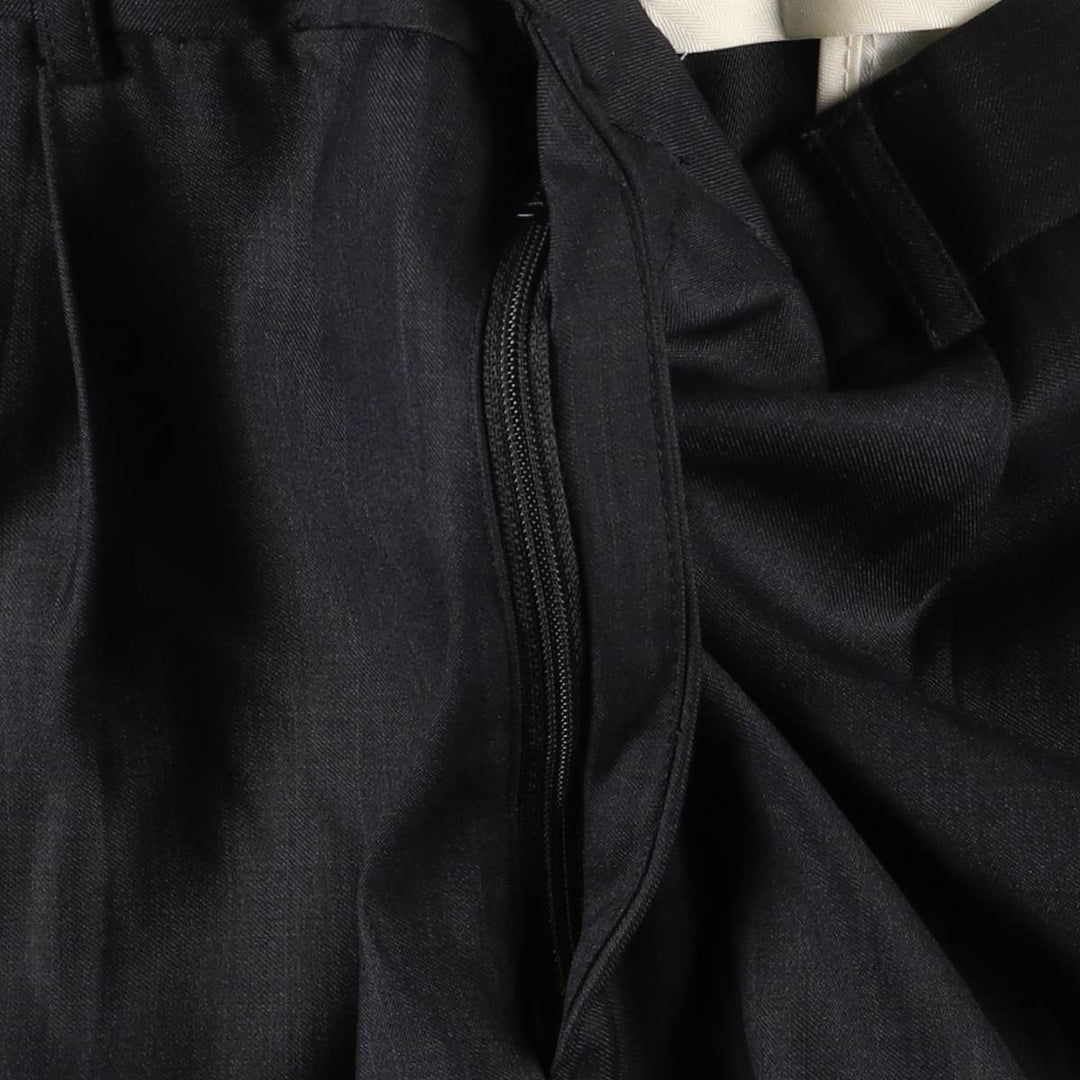 Bawangche Check Pattern Two-Pleated Slacks Pants Men's Size W33 unclear black type Vintage Second Hand