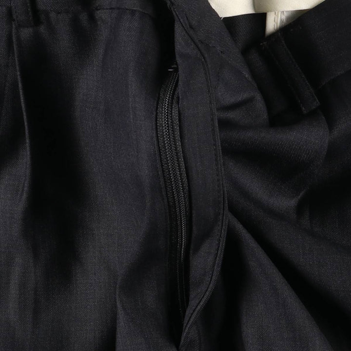 Bawangche Check Pattern Two-Pleated Slacks Pants Men's Size W33 unclear black type Vintage Second Hand