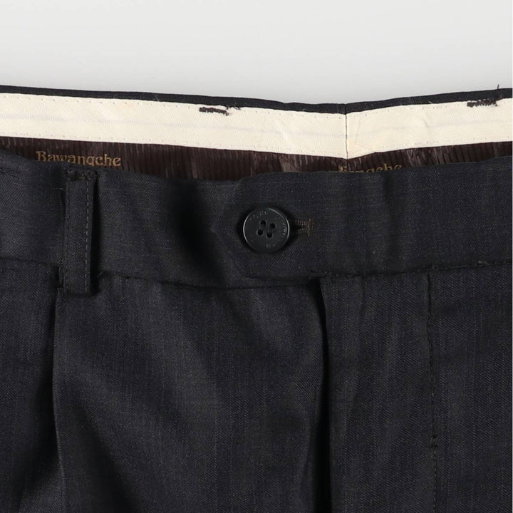 Bawangche Check Pattern Two-Pleated Slacks Pants Men's Size W33 unclear black type Vintage Second Hand