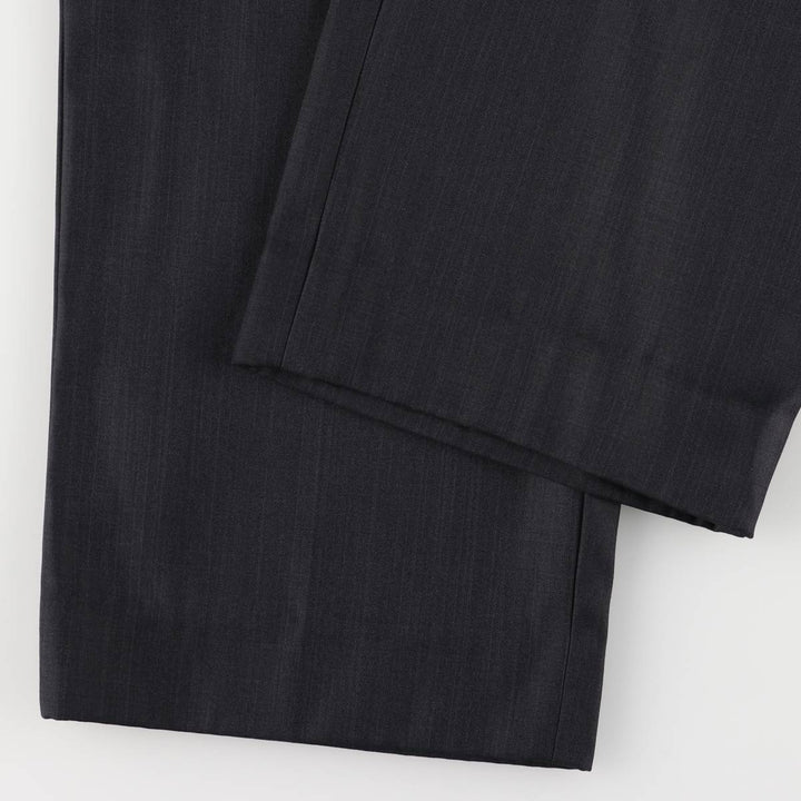 Bawangche Check Pattern Two-Pleated Slacks Pants Men's Size W33 unclear black type Vintage Second Hand