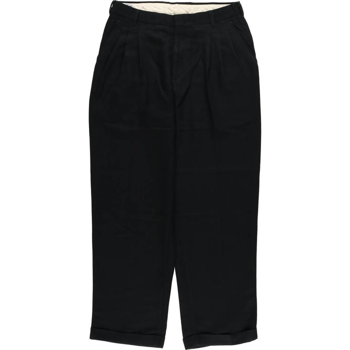 Vintage 90'S UNTIED Three-pleat Slacks, Men's Size W32 polyester black type Vintage Second Hand